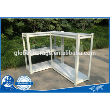 Light duty capacity of rivet shelving for office used/powder coated of white & black shelving/teardrop hole office shelving